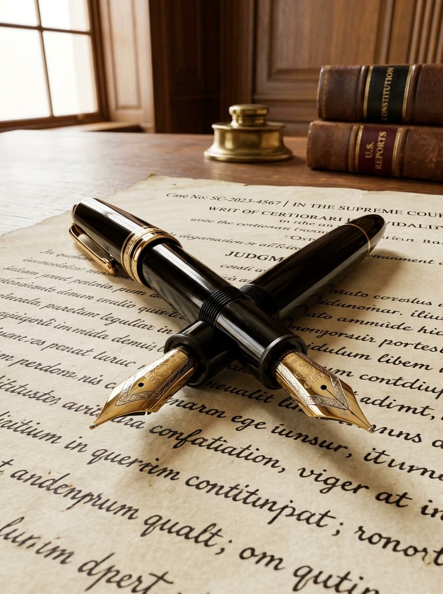 Luxury Fountain Pen on Supreme Court Legal Parchment